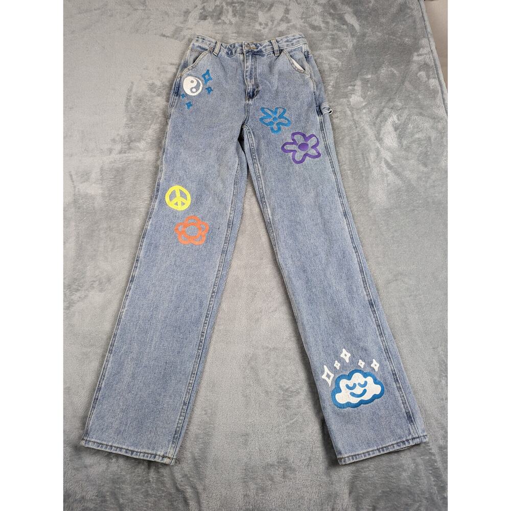 PacSun 90s Boyfriend Carpenter Jeans Size 27 Womens High Rise Med Wash Denim